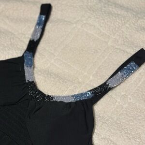 Black Dress with Sequin Straps